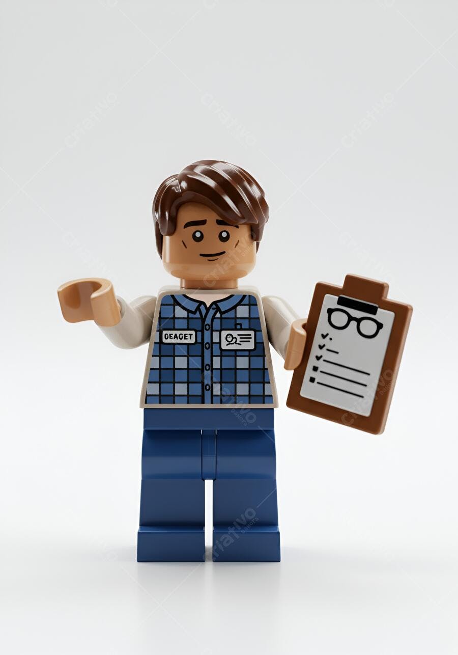 Lego Homem com prancheta e óculos