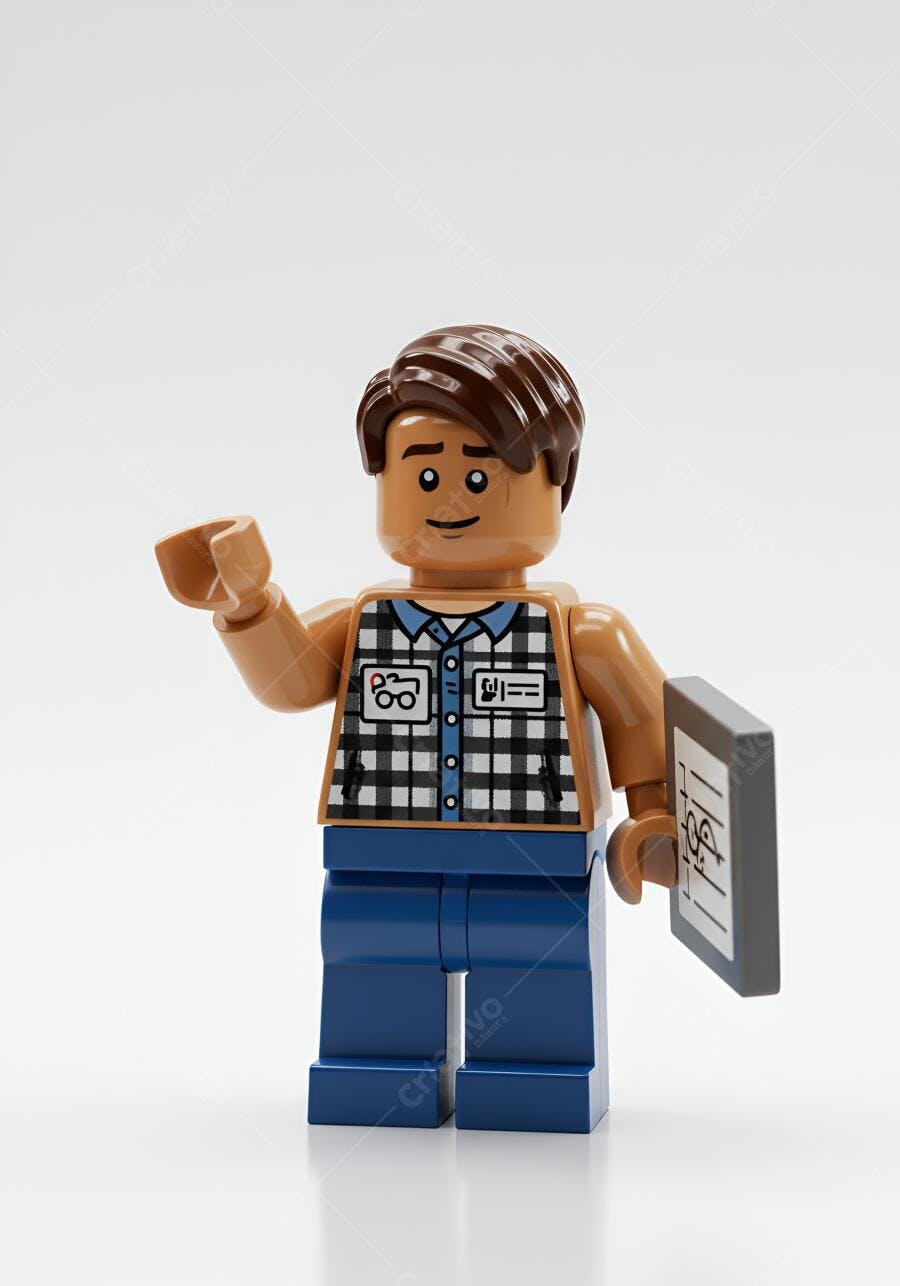 Lego Minifigura Engenheiro com prancheta