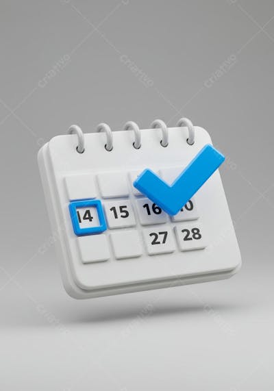 Calendário com data marcada dia 14