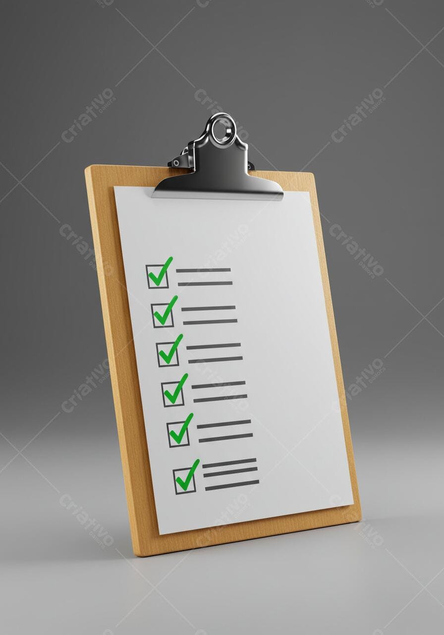 Prancheta com checklist completa