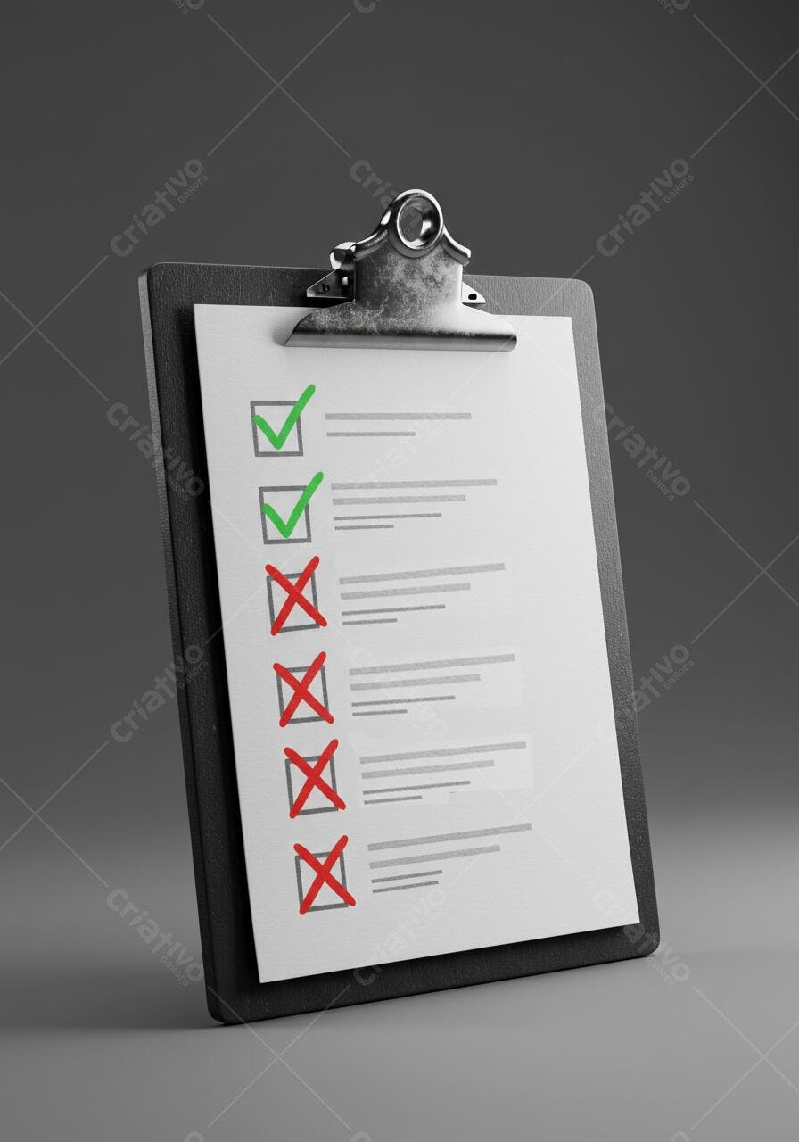 Checklist em prancheta tarefas concluídas