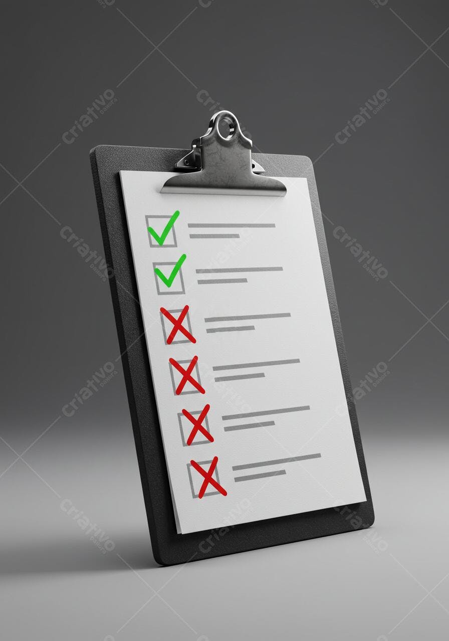Checklist em prancheta tarefas pendentes