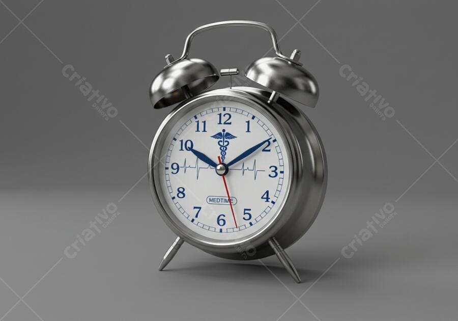 Relógio despertador médico metálico