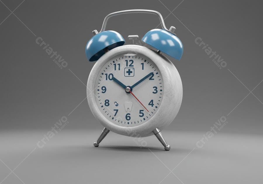 Relógio despertador retrô branco e azul