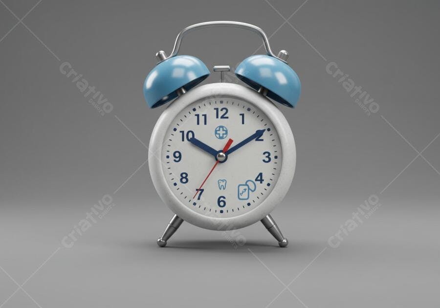 Despertador retrô azul e branco