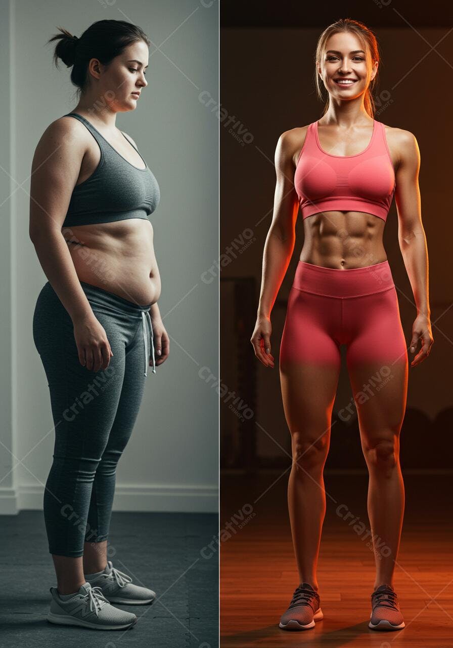 Transformação Fitness Mulher Antes e Depois