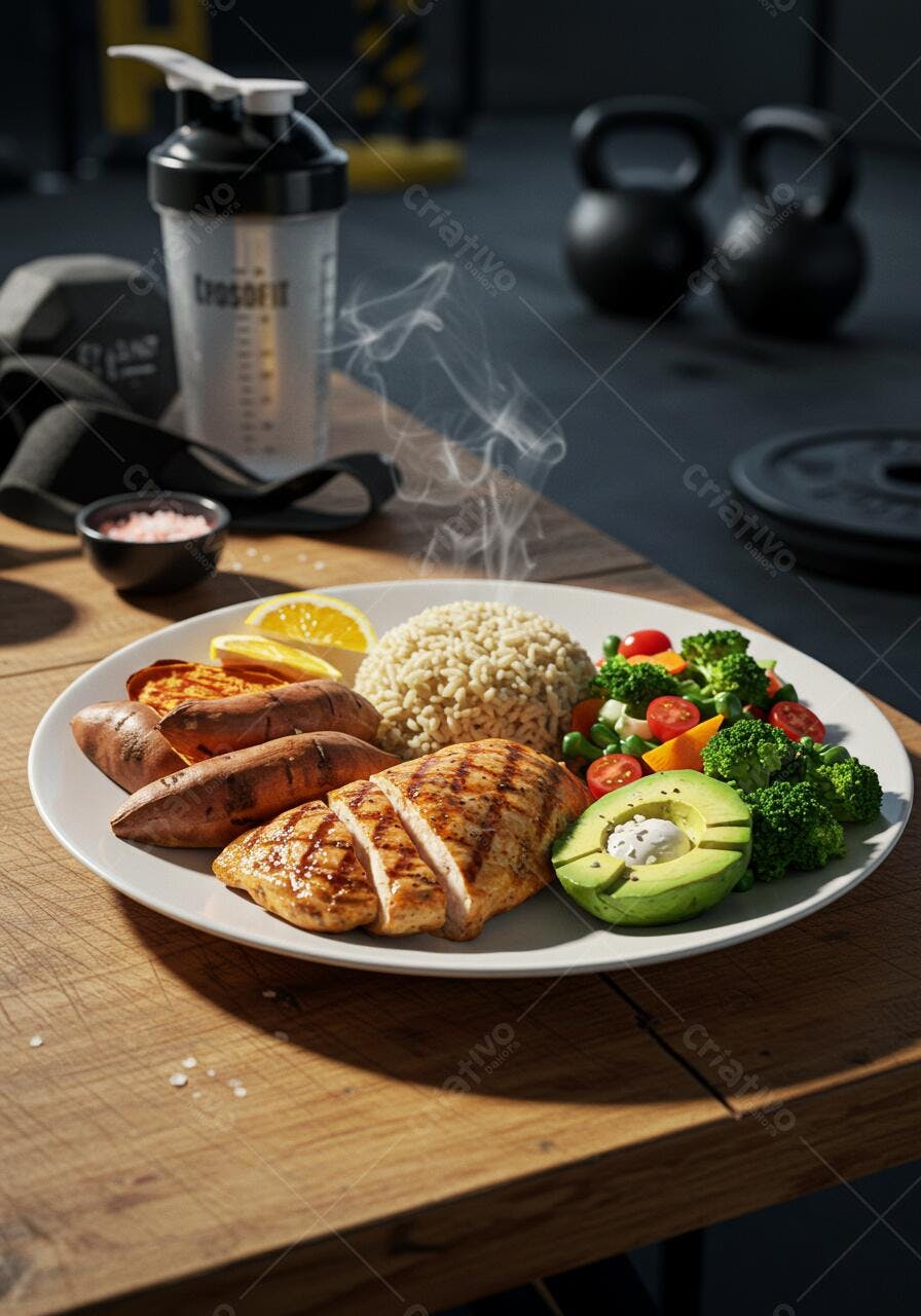 Prato fitness frango grelhado arroz integral