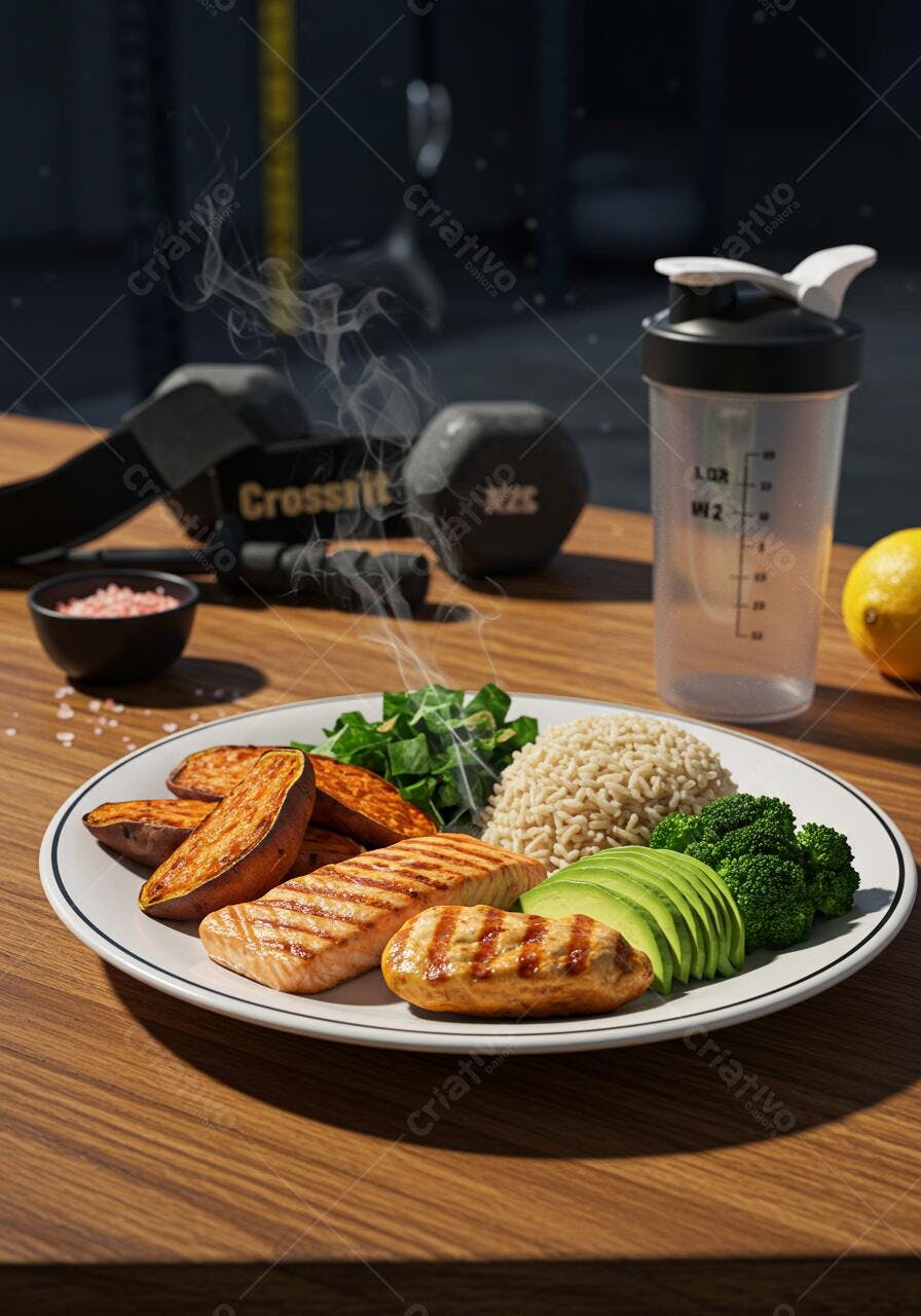 Prato fitness salmão grelhado arroz integral