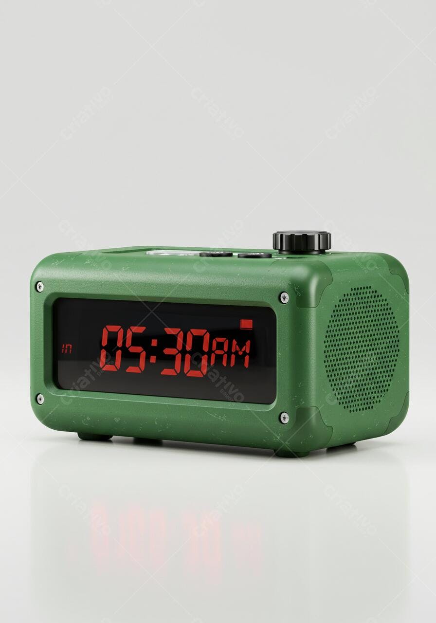 Relógio despertador verde militar 0530 AM