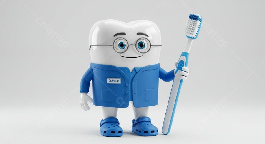 Dentista Dente com escova de dentes