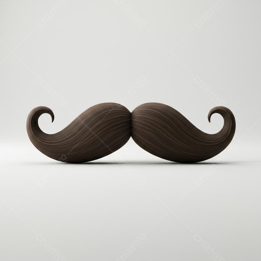 Bigode estilo vintage marrom escuro