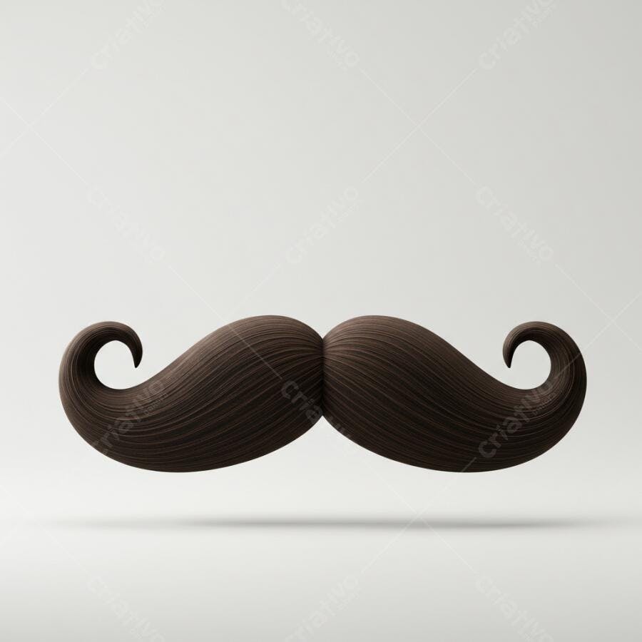 Bigode estilo vintage marrom escuro
