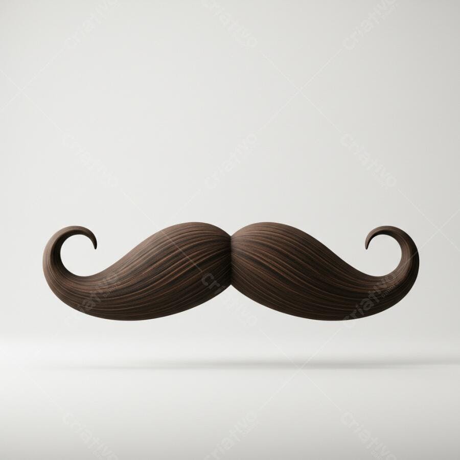 Bigode estilo vintage marrom escuro
