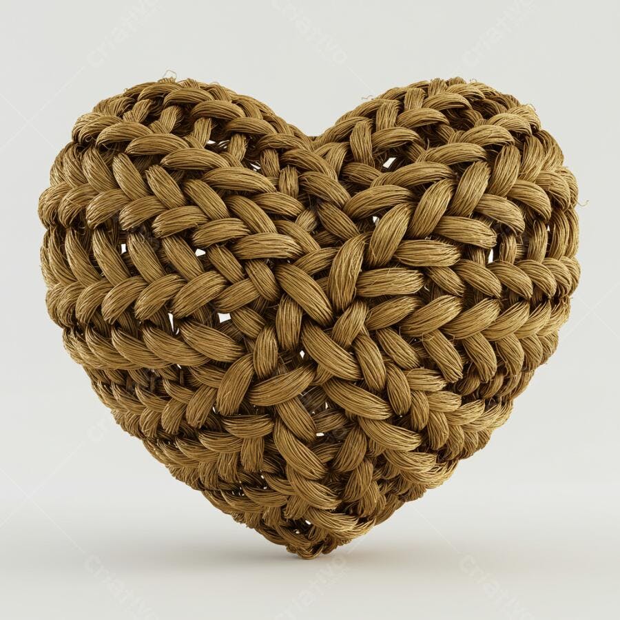 Coração trançado dourado decoração