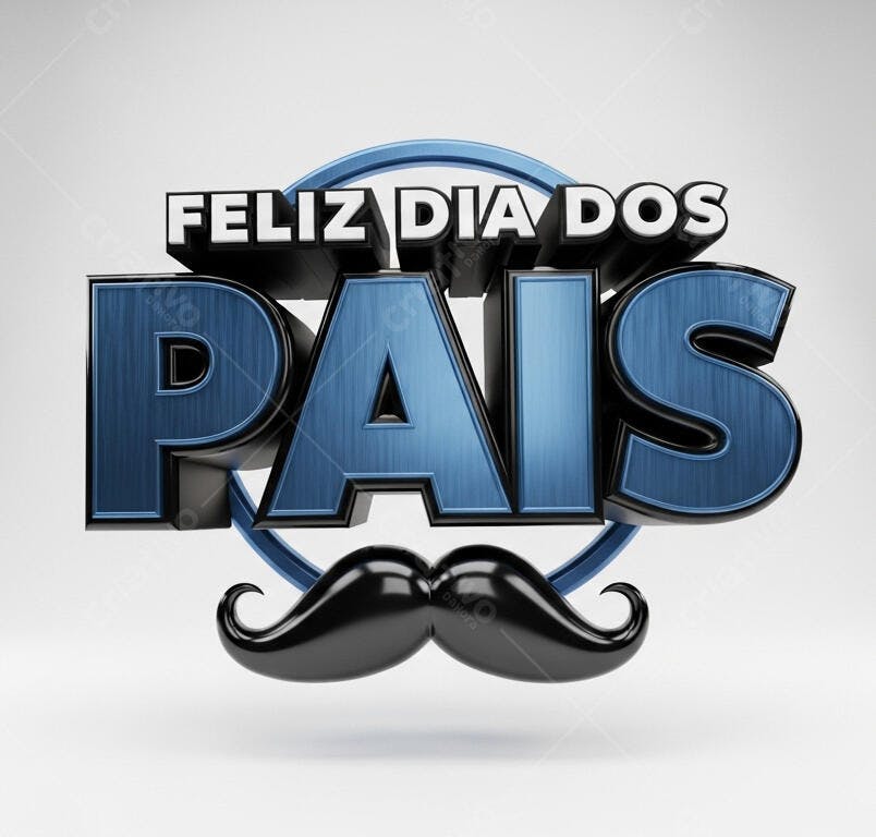 Feliz Dia dos Pais Azul e Preto