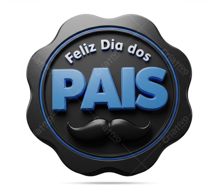 Feliz Dia dos Pais Selo Azul e Preto