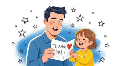 IMAGEM PARA COMPOSIÇÃO FILHA E PAI COM CARTÃO NA MÃO