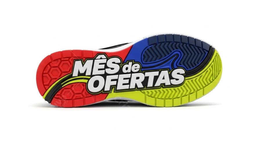 Tênis Mês de Ofertas sola colorida