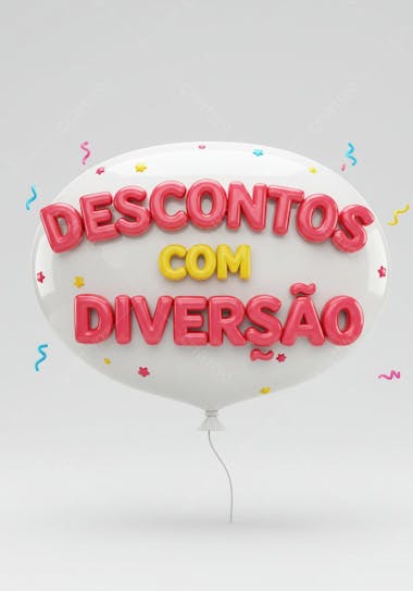 Selo 3D Descontos com diversão (1)
