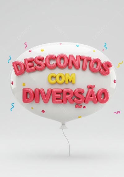 Selo 3D Descontos com diversão (1)