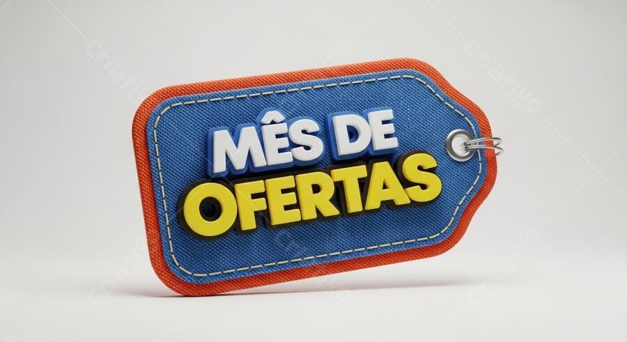 Tag Mês de Ofertas Azul e Laranja
