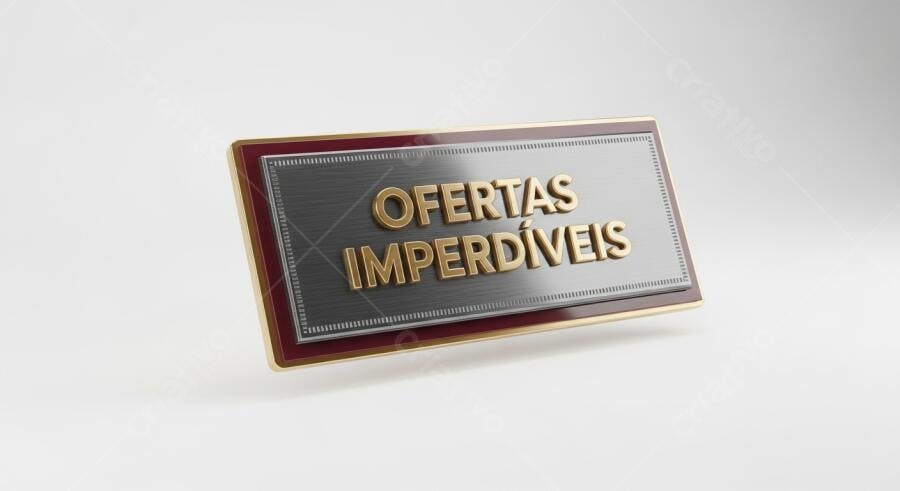 Placa 3D com Texto Dourado de Ofertas Imperdíveis foto ia