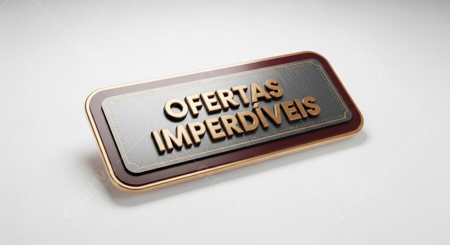 Placa Ofertas Imperdíveis Dourada e Marrom