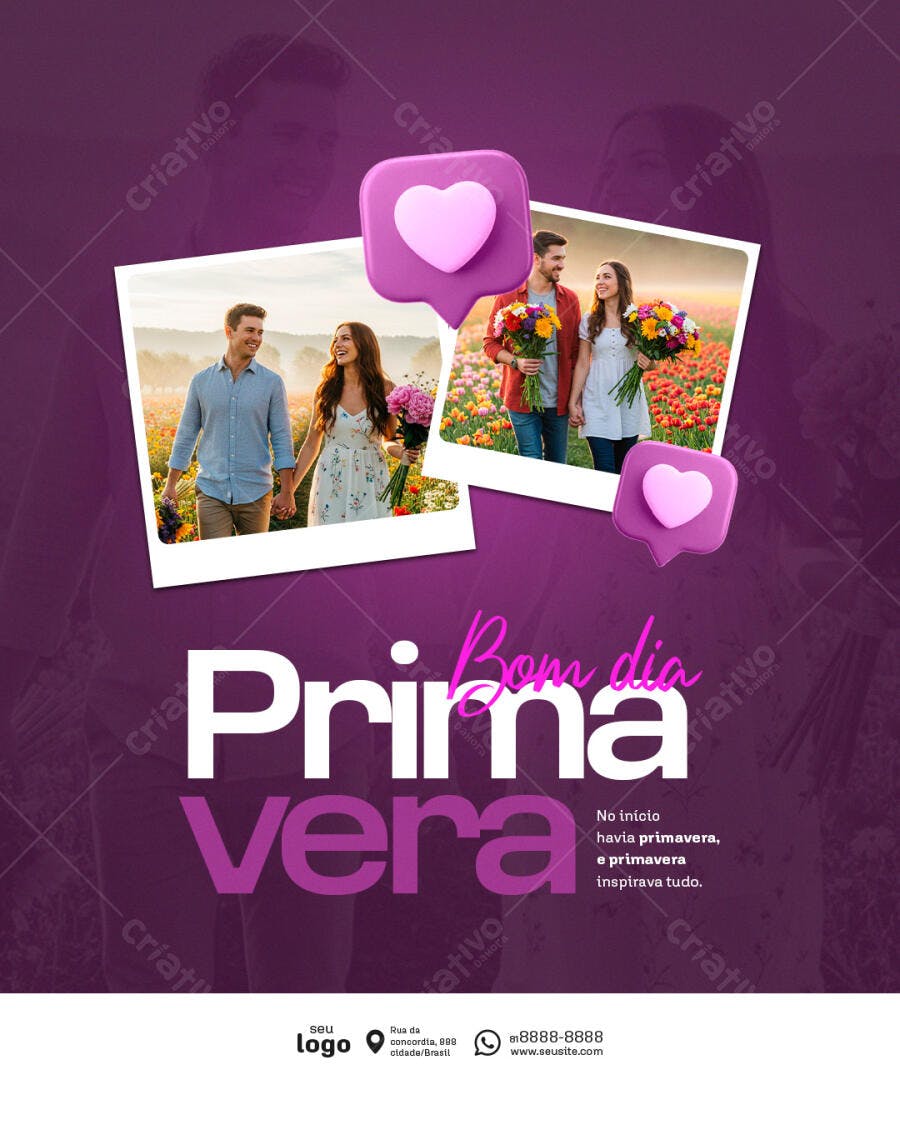 Flyer para o Dia da Primavera PSD Editável