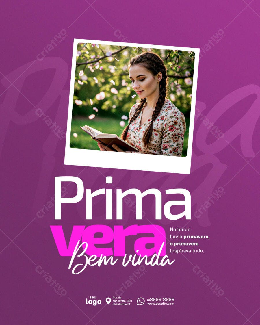 Flyer para Boas Vindas Primavera PSD Editável