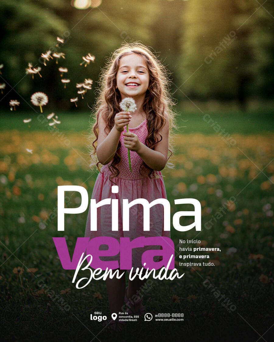 Flyer para Anúncio de Primavera PSD Editável