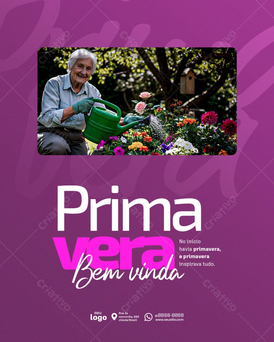Post para Redes Sociais Primavera PSD Editável