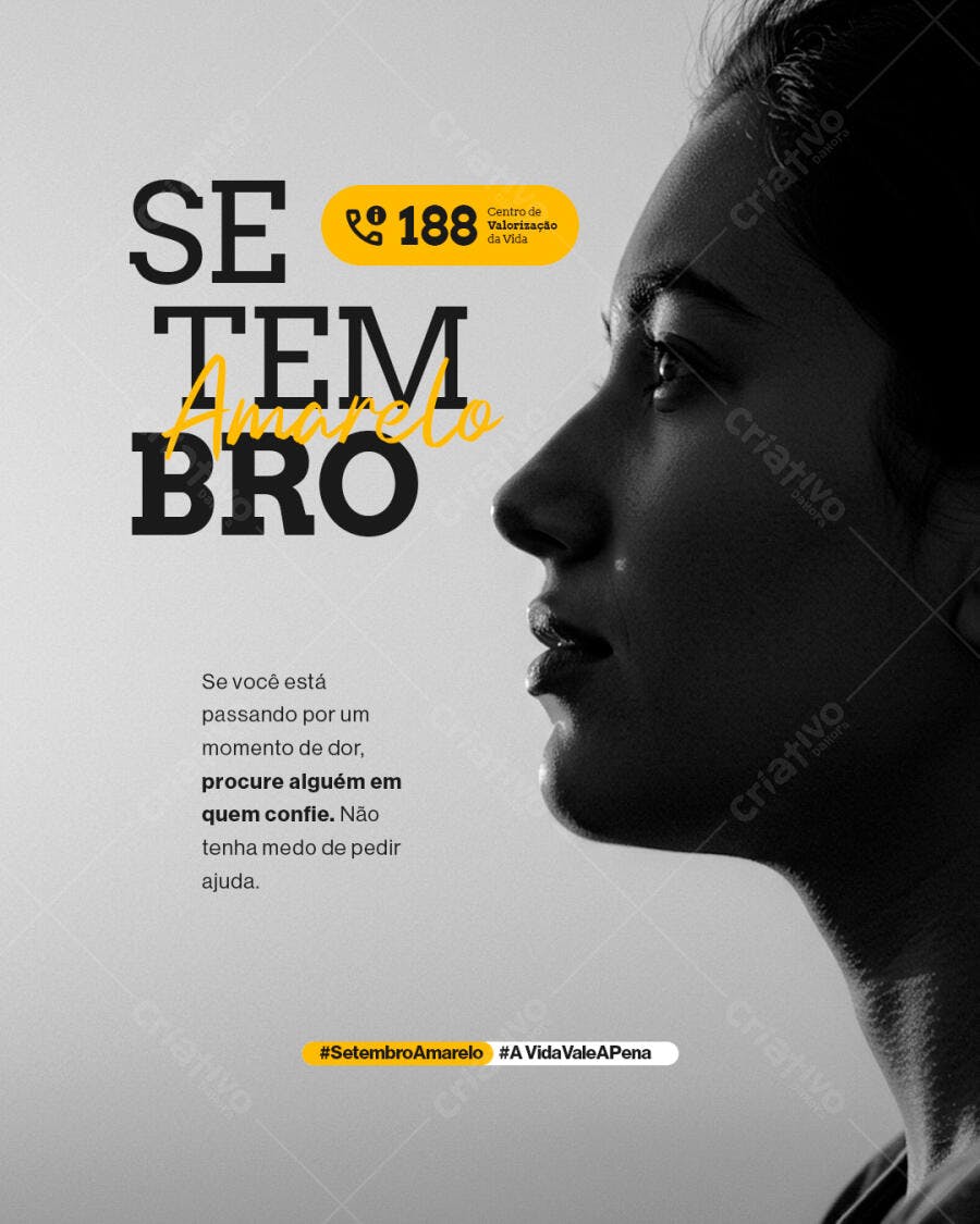 Flyer para Setembro Amarelo PSD Editável