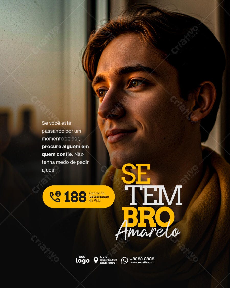 Flyer para Campanha de Saúde Mental PSD Editável