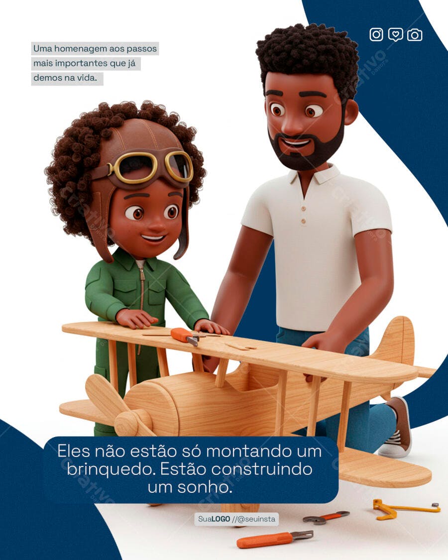 Post para Redes Sociais Dia dos Pais PSD Editável