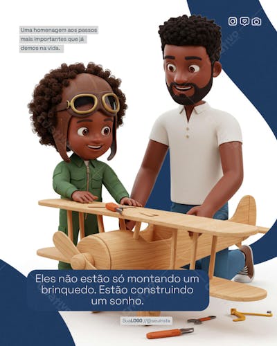 Post para Redes Sociais Dia dos Pais PSD Editável