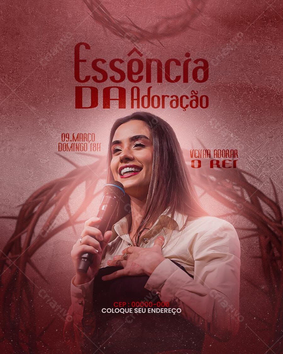 Flyer para Evento de Adoração PSD Editável
