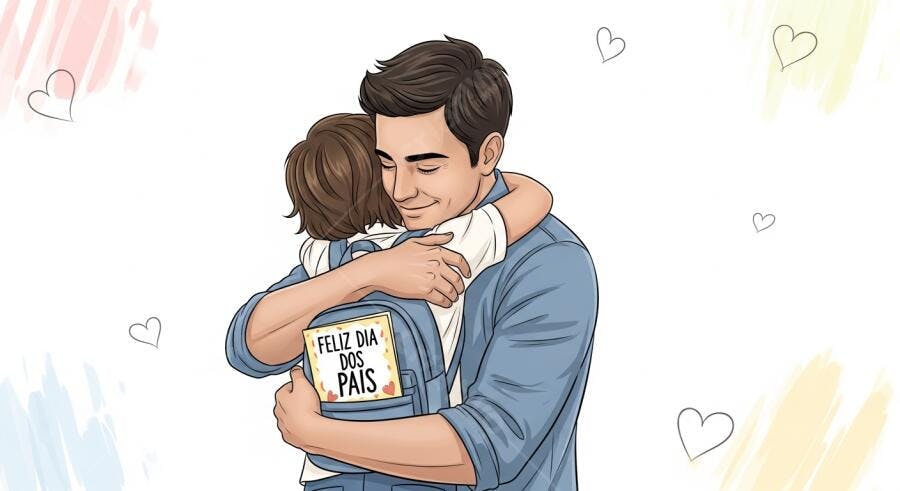 Pai e filho abraço Dia dos Pais