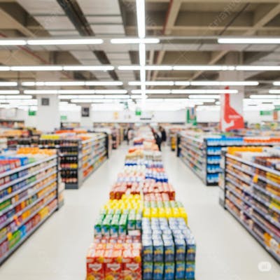 Imagem do alto do interior de um hipermercado