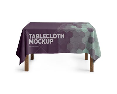 Mockup de Toalha de Mesa com Padrão Geométrico