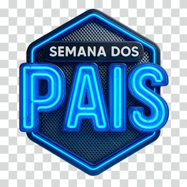 PNG banner with transparent background. Modern design in blue and black with neon effect. Perfect for Father's Day promotions. Text "Father's Week" highlighted. For social media and marketing.