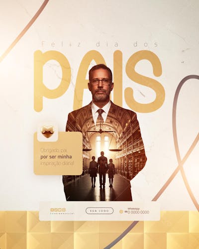 Feliz dia dos Pais 10 de Agosto Social Media Feed PSD Editável (7)