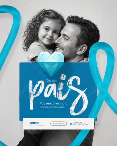 Feliz dia dos Pais 10 de Agosto Social Media Feed PSD Editável (5)
