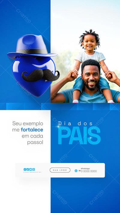 Feliz dia dos Pais 10 de Agosto Social Media Feed PSD Editável (12)