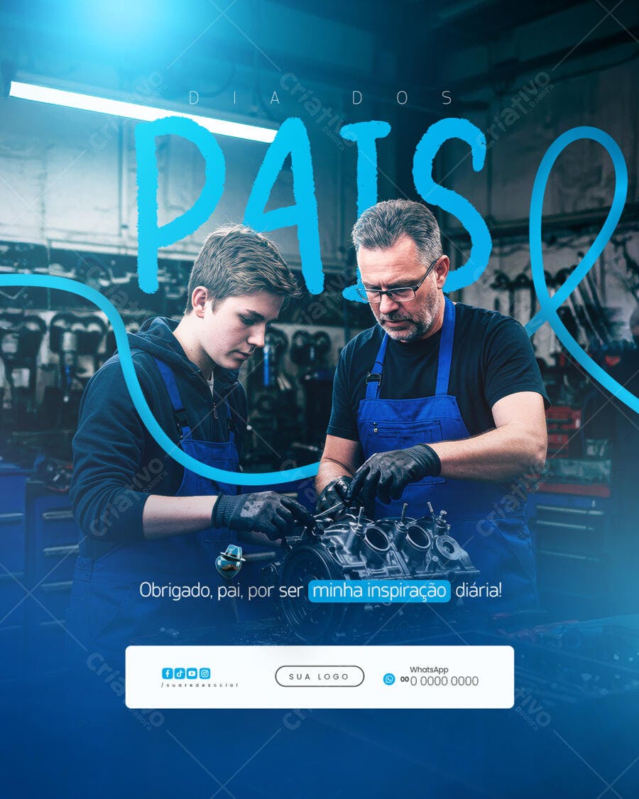 Flyer para o Dia dos Pais PSD Editável