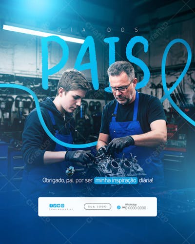 Feliz dia dos Pais 10 de Agosto Social Media Feed PSD Editável (10)