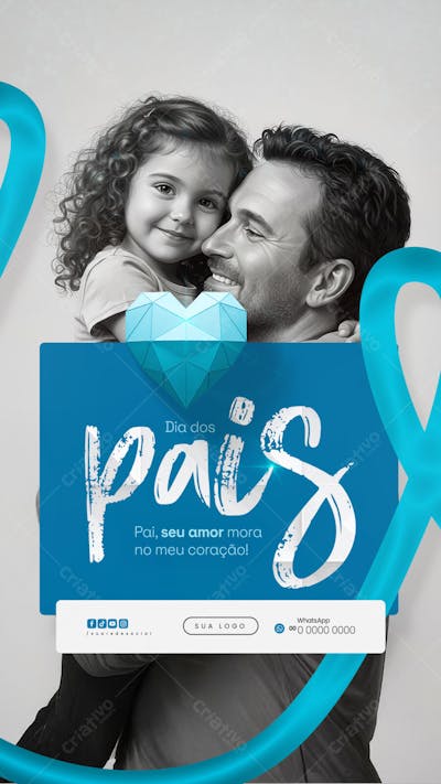 Feliz dia dos Pais 10 de Agosto Social Media Feed PSD Editável (15)