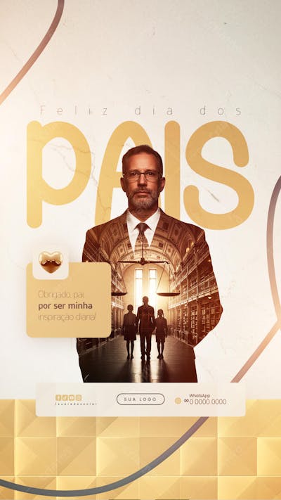 Feliz dia dos Pais 10 de Agosto Social Media Feed PSD Editável (17)