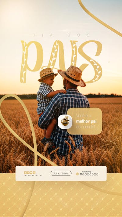 Feliz dia dos Pais 10 de Agosto Social Media Feed PSD Editável (19)