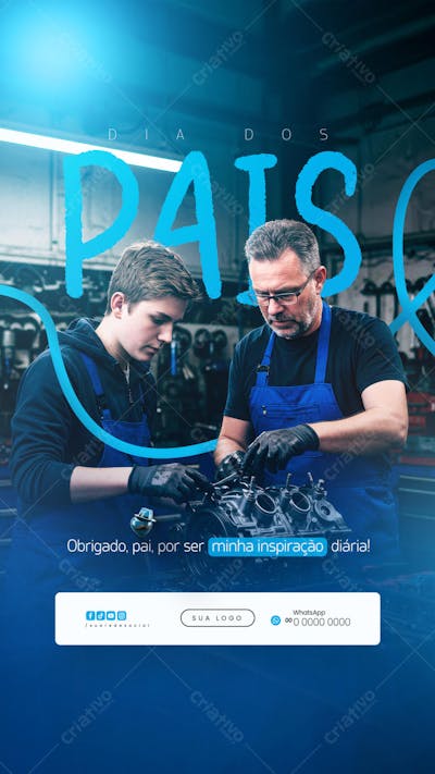 Feliz dia dos Pais 10 de Agosto Social Media Feed PSD Editável (20)