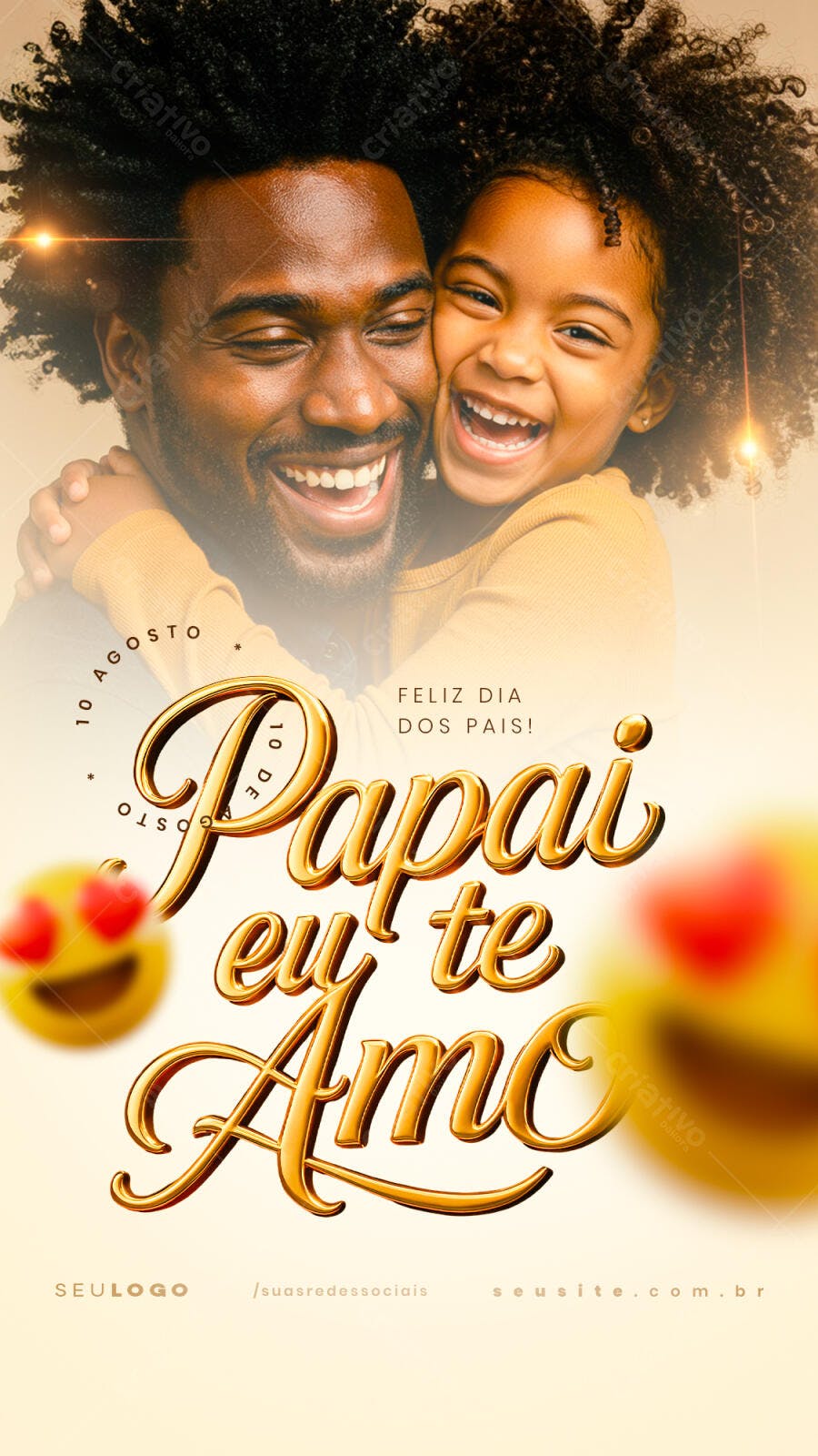 Flyer Dia dos Pais Família Negra PSD Editável